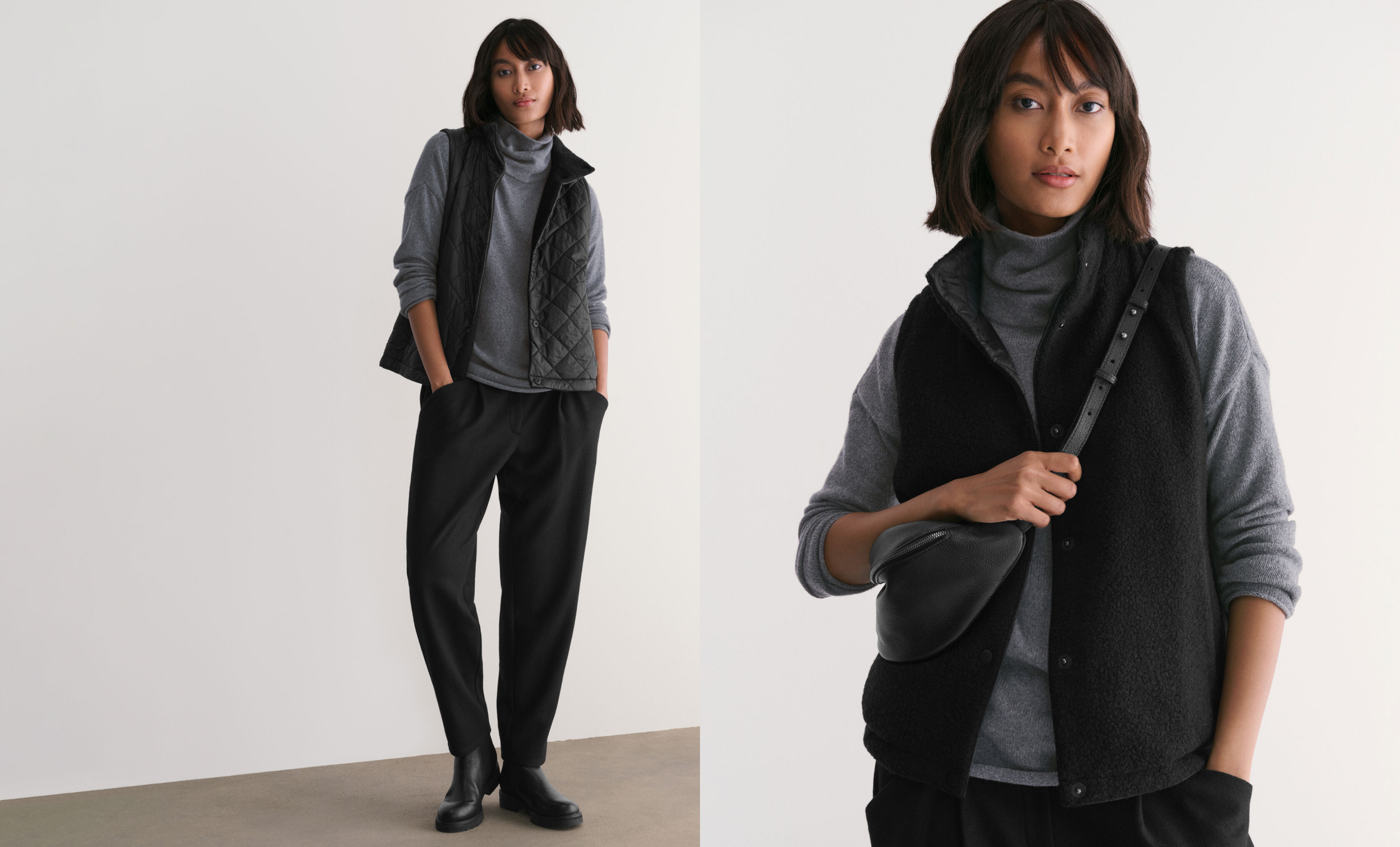 Eggshell Recycled Nylon Reversible Vest