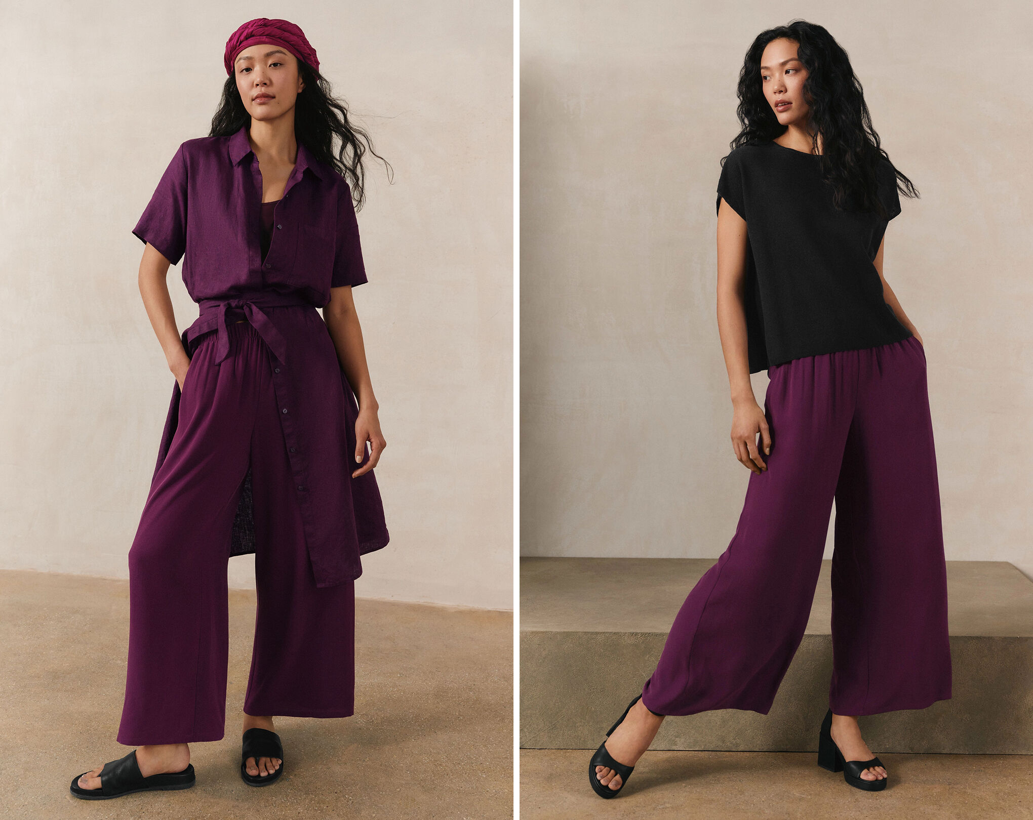 Silk Georgette Crepe Wide Leg Pant