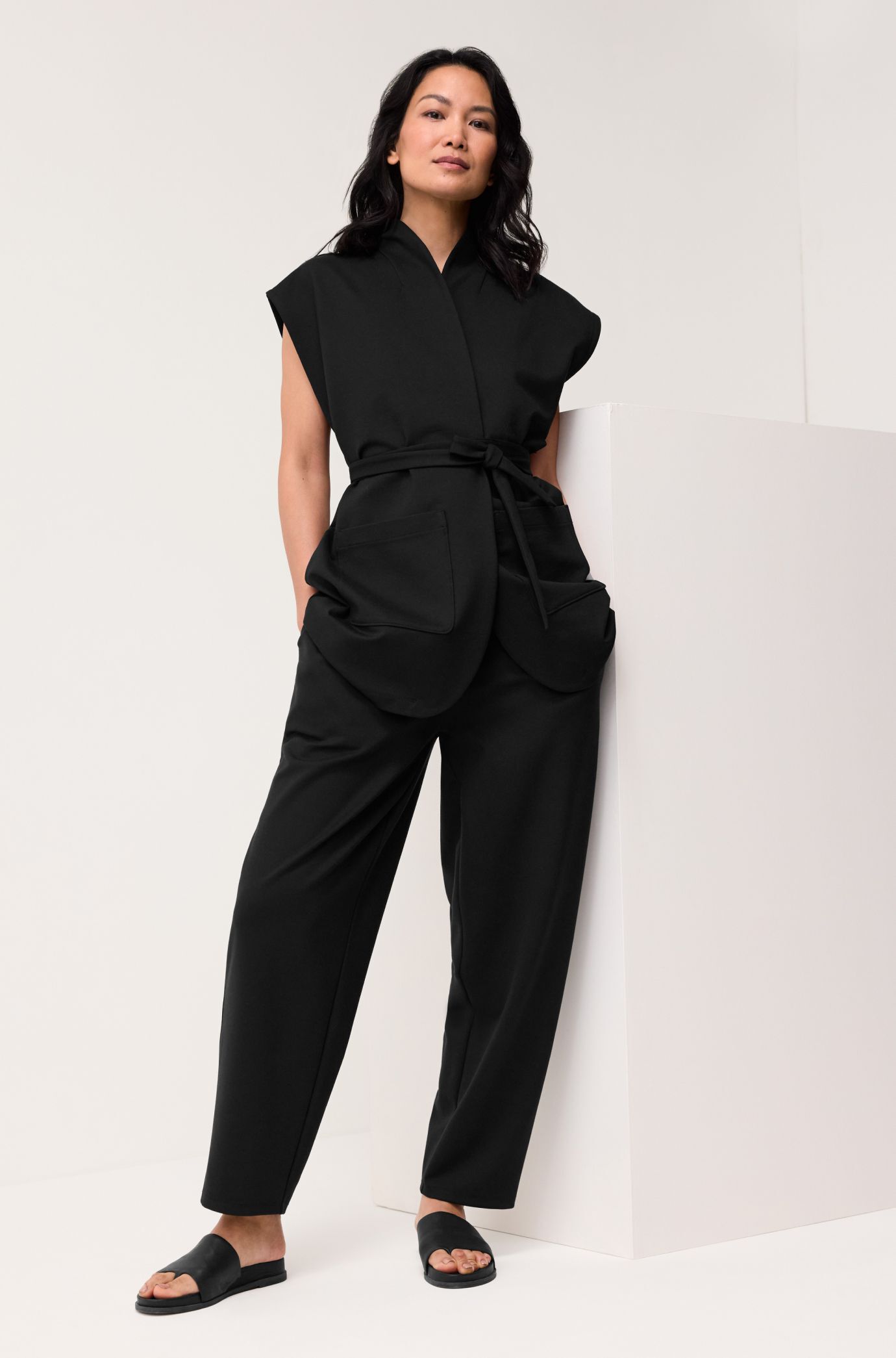 Washable Flex Ponte High Collar Vest