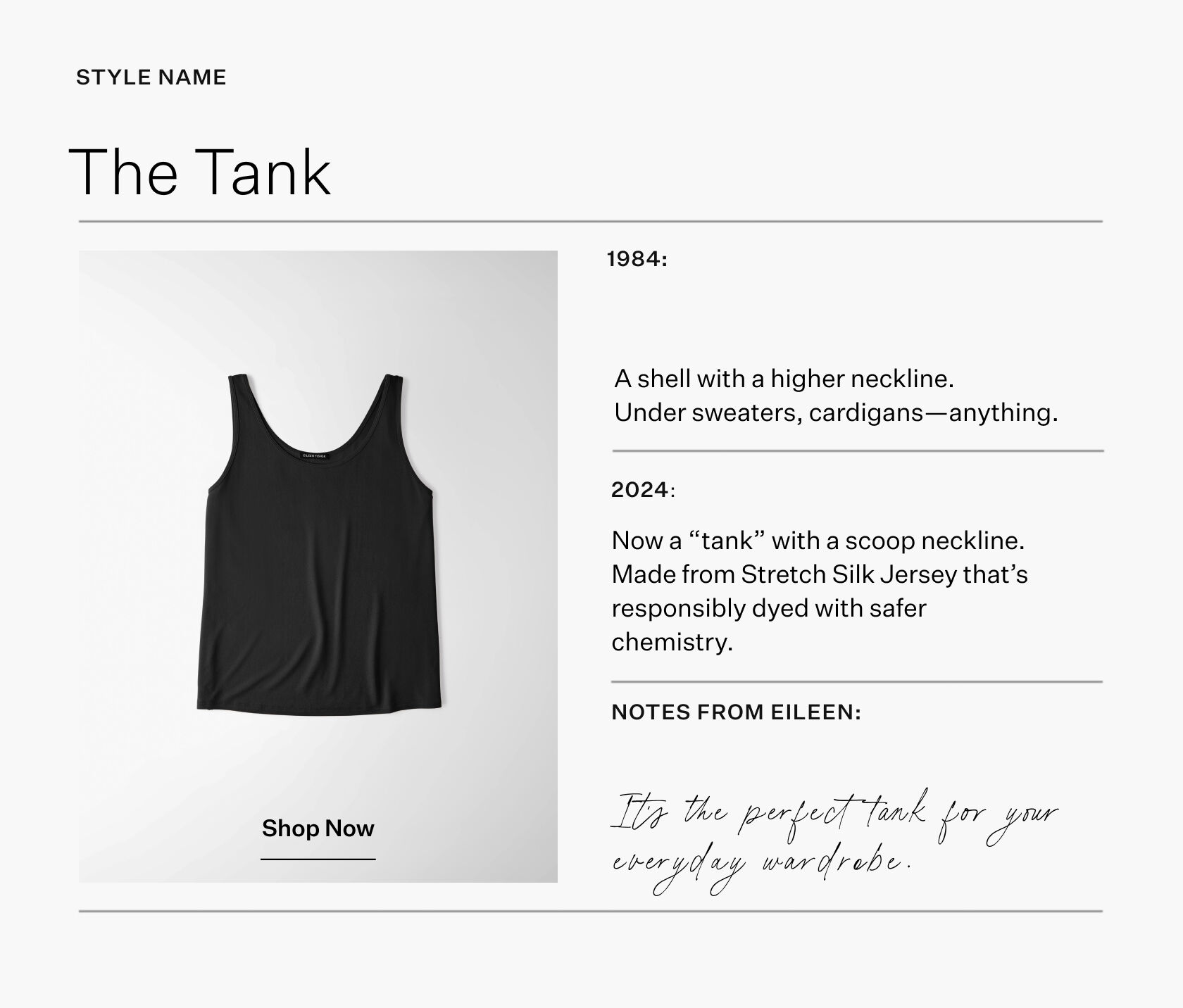 Stretch Silk Jersey Scoop Neck Tank