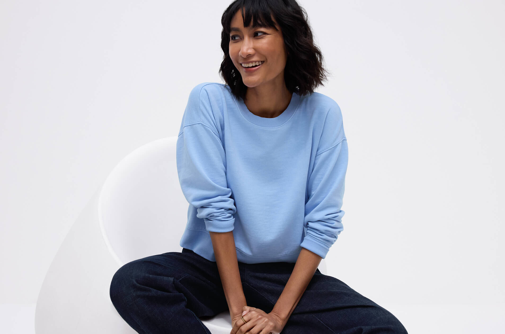 Garment-Dyed Organic Cotton Terry Cropped Box Top