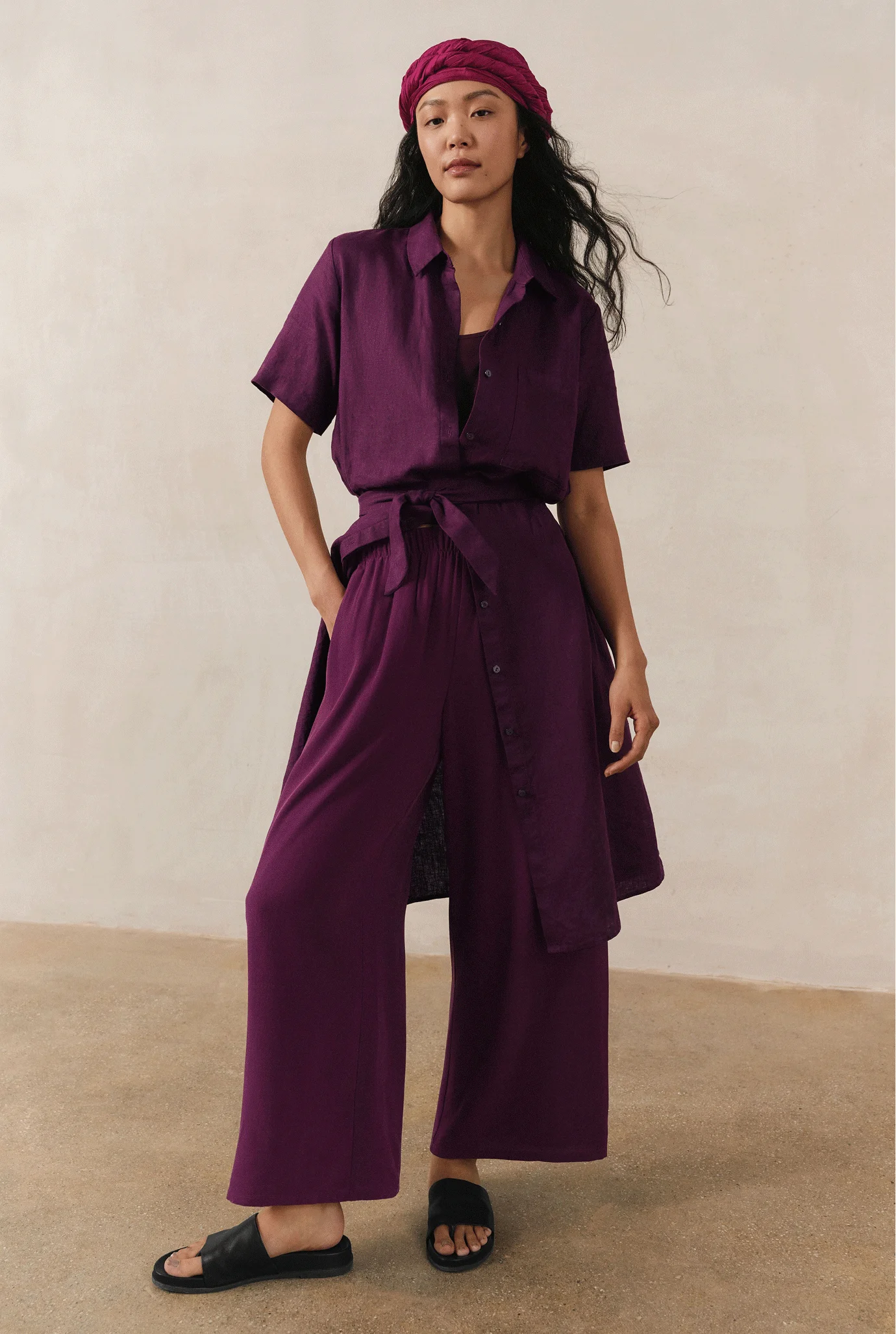Crushed Silk Flared Skirt
