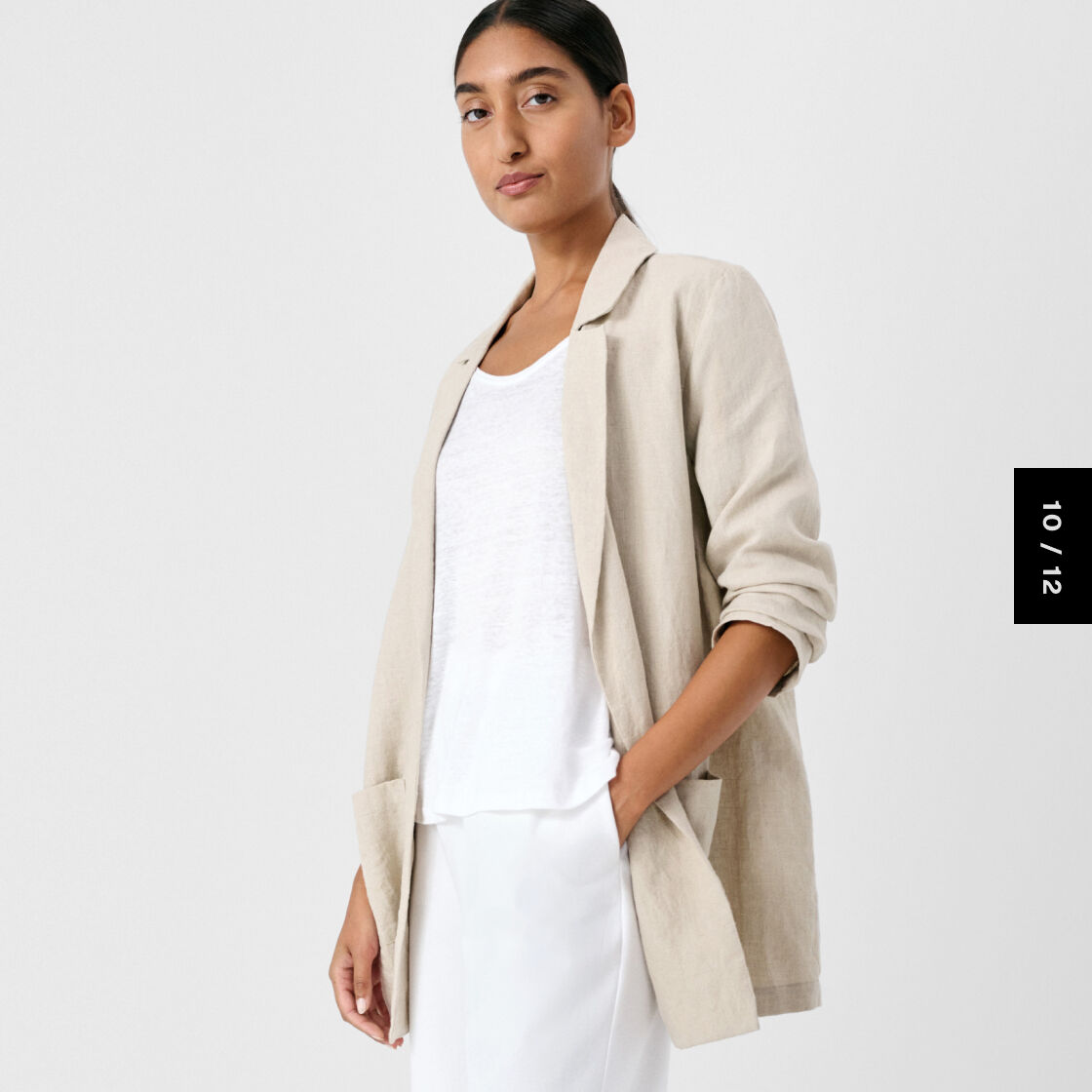 Organic Linen Long Blazer