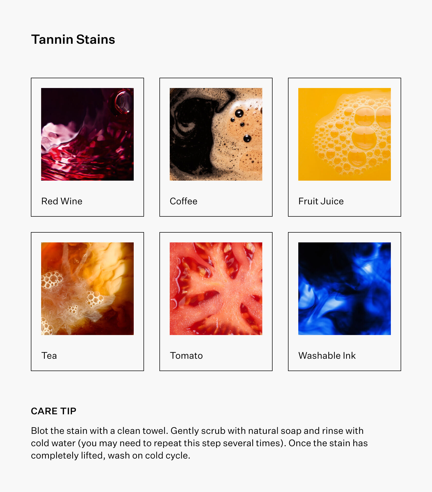 Graph of tannin-based stains.