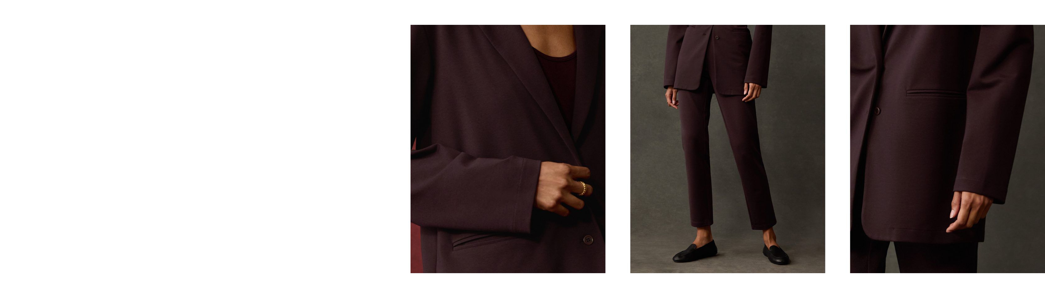Washable Flex Ponte Long Blazer and Slim Pant