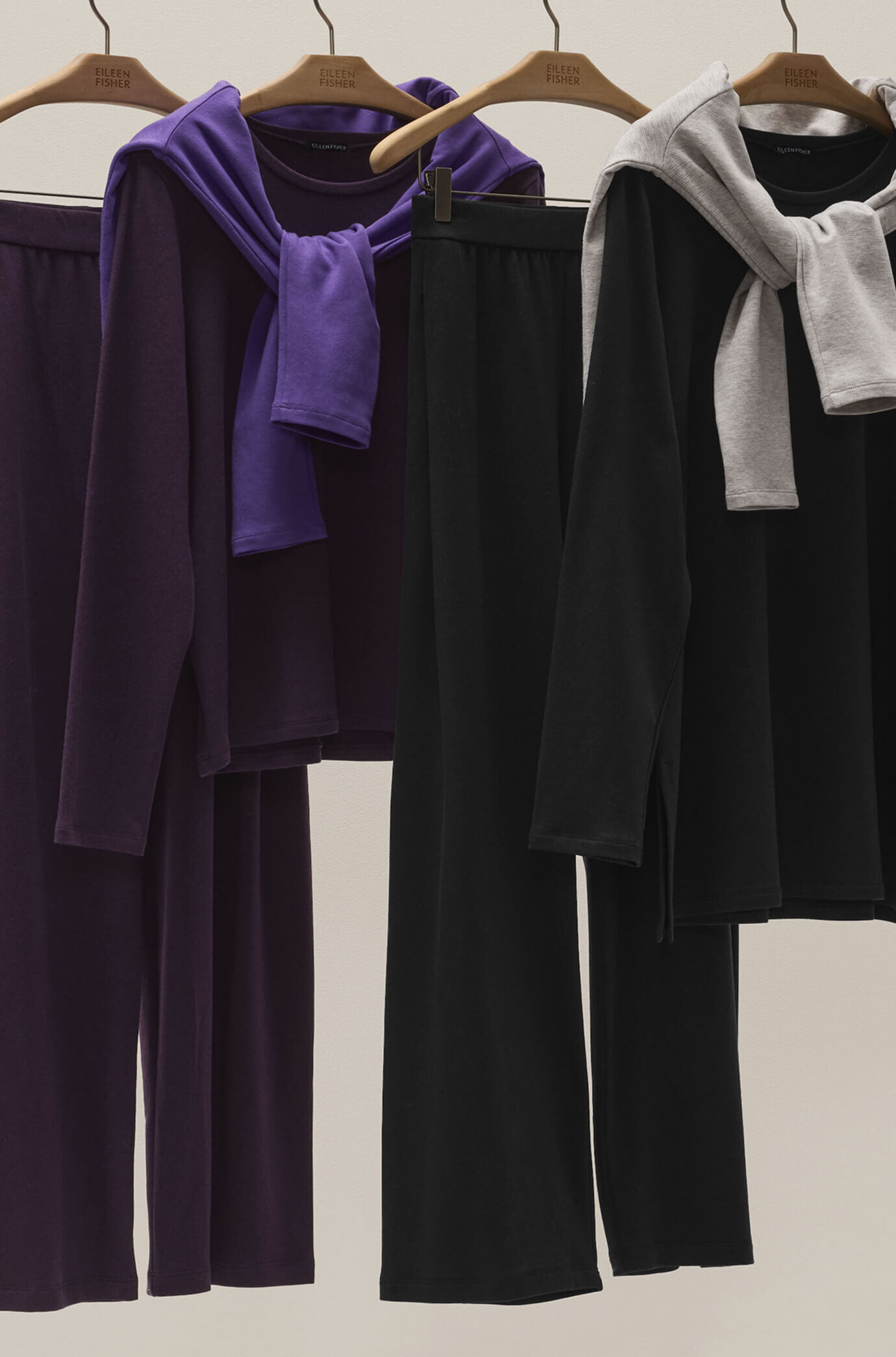 Cozy Brushed Terry Hug Crew Neck Top and Straight Pant