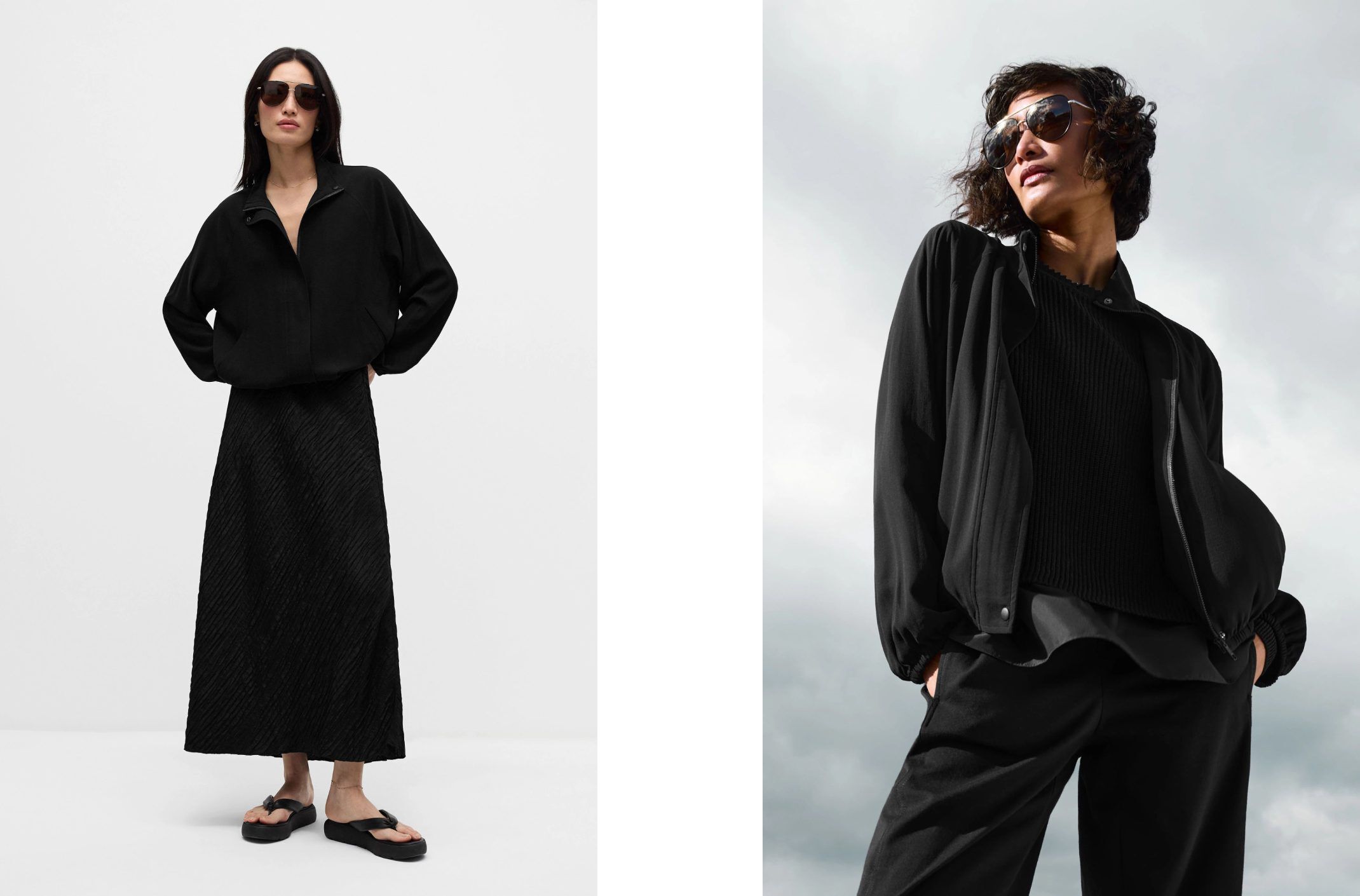 Silk Georgette Crepe Flight Jacket