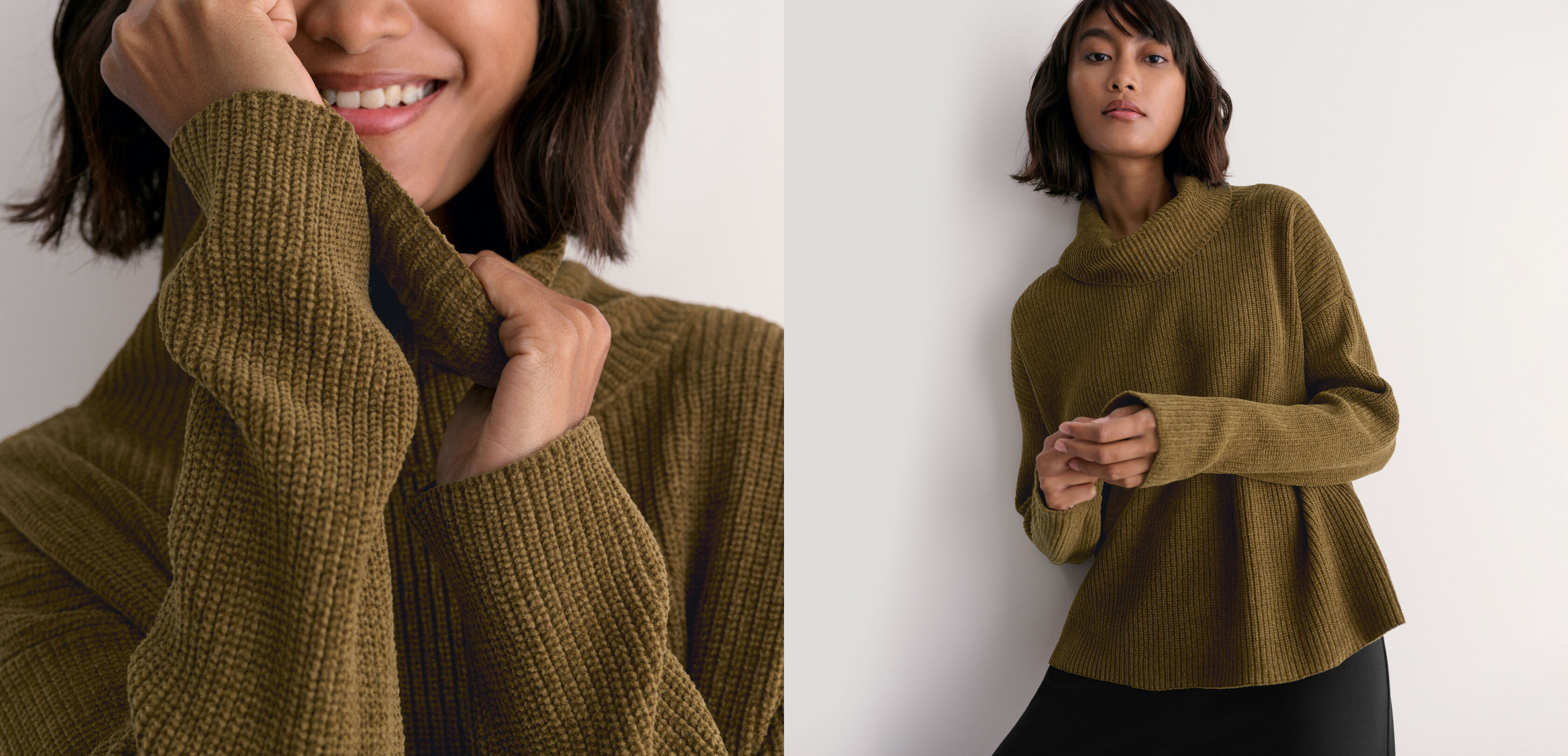 Organic Cotton Chenille Turtleneck Top