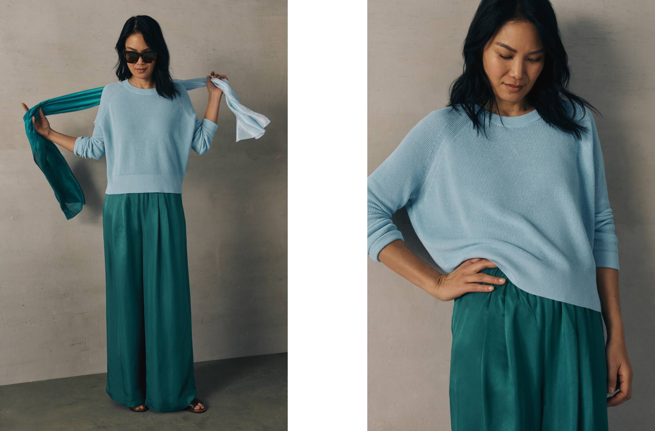 Organic Linen Cotton Wedge Sweater