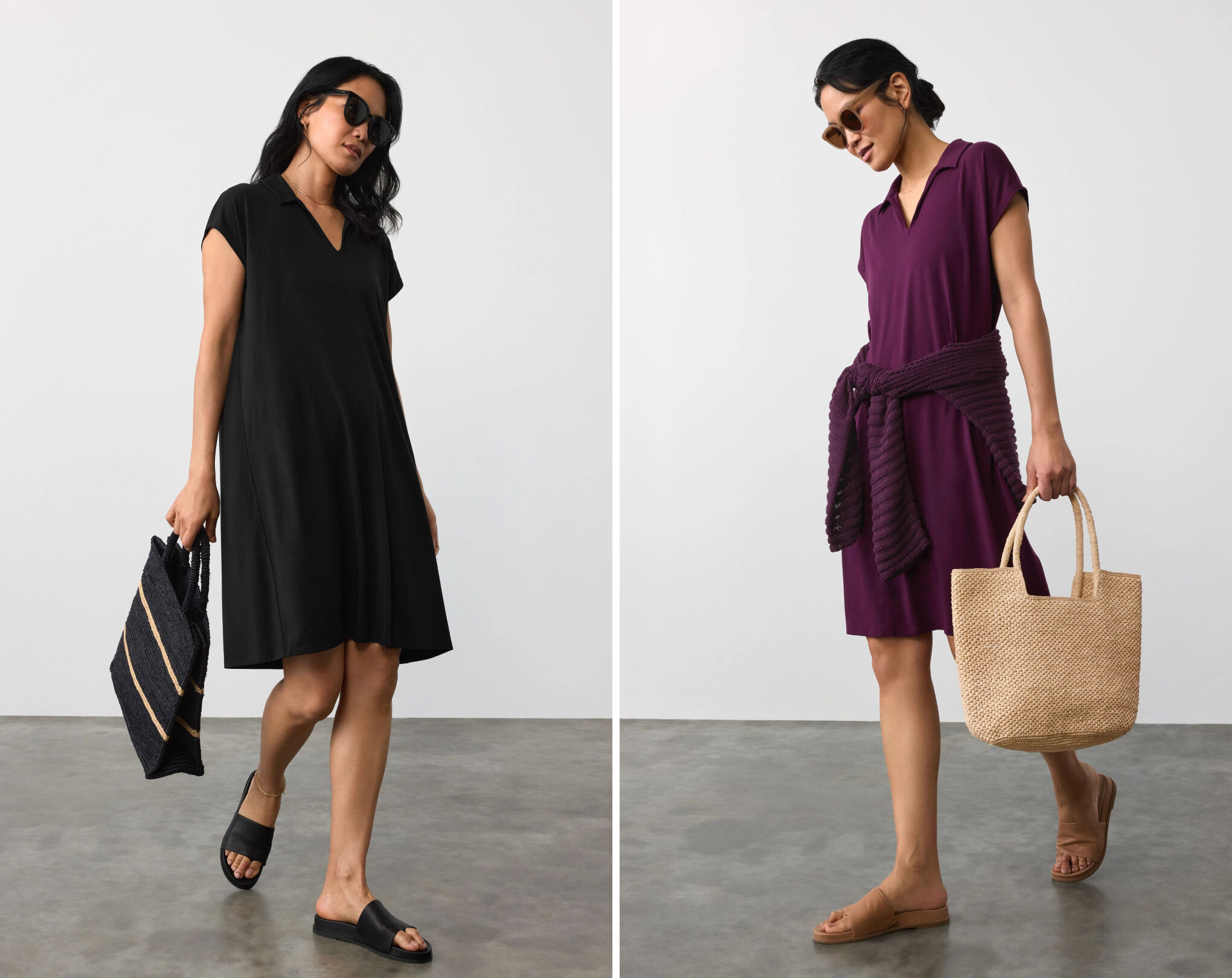 Fine Jersey Split Neck Dress Fine Jersey Split Neck Dress