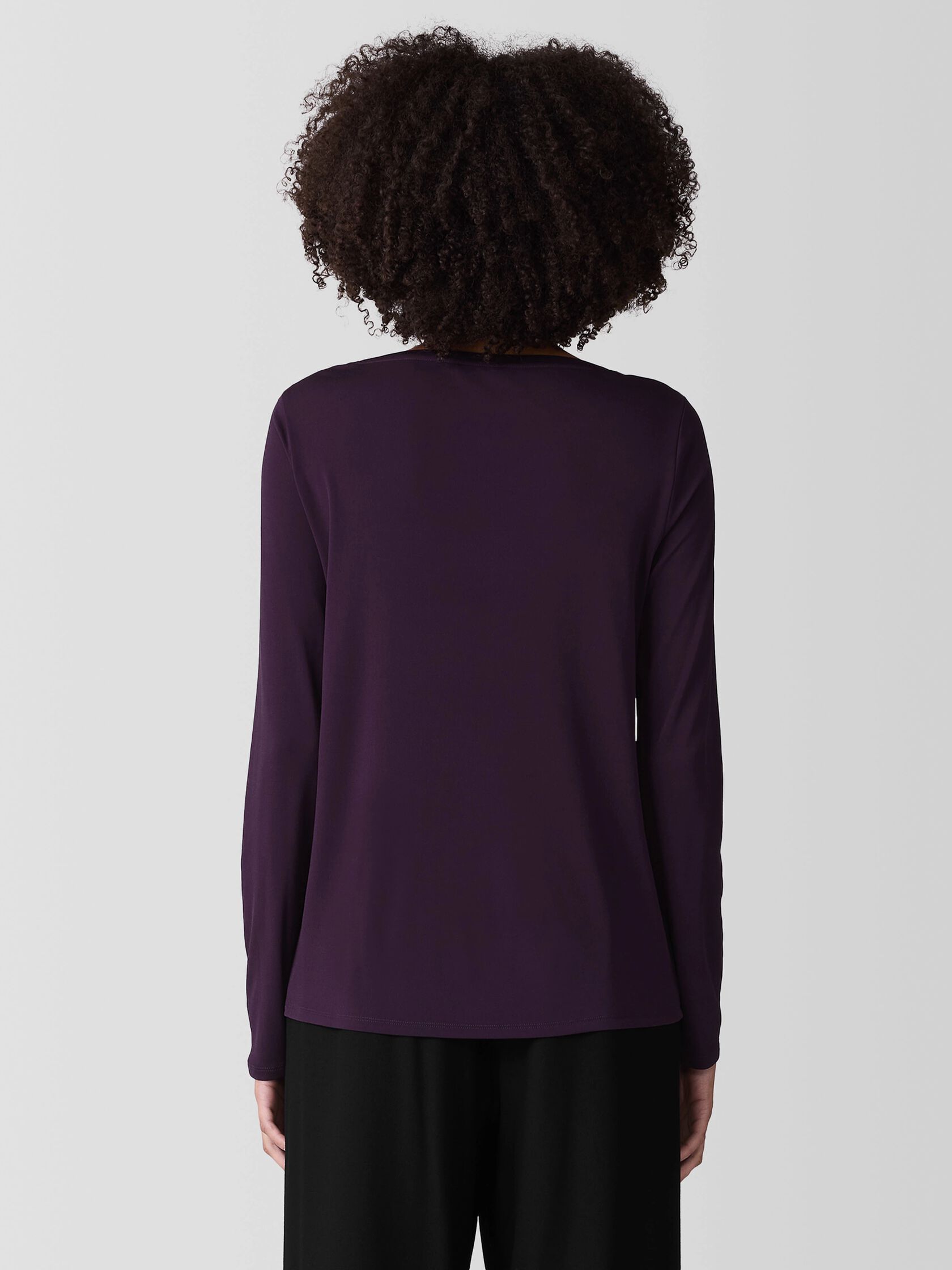 Stretch Silk Jersey Scoop Neck Top