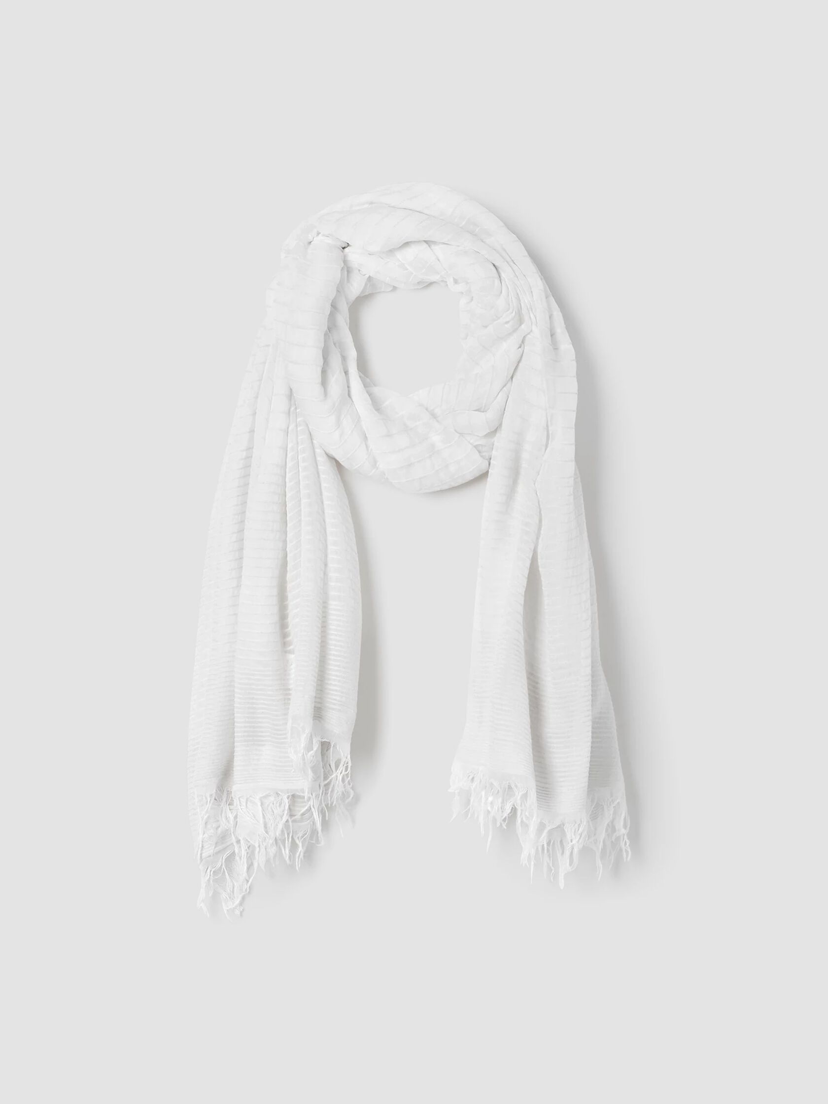 Airy Textured Stripe Scarf