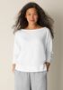 Garment-Dyed Organic Cotton Terry Bateau Neck Top