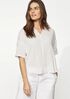 Organic Cotton Gauze Striped Stand Collar Top