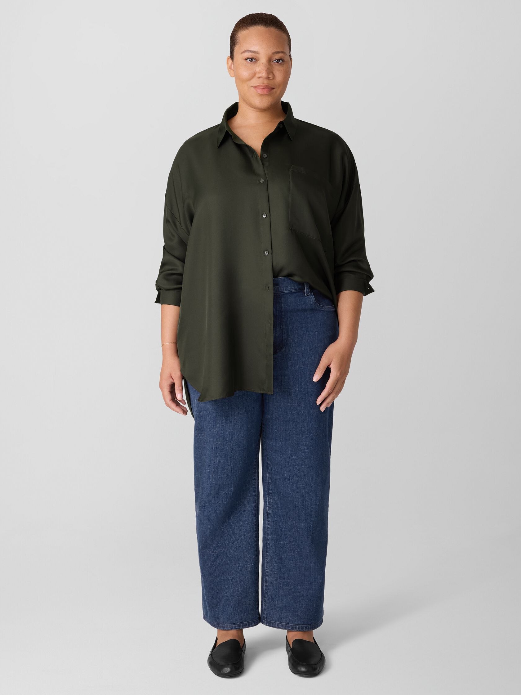 Cotton Stretch Denim Straight Jean