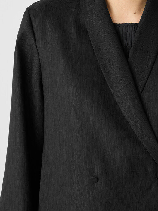Textured Silk Weave Shawl Collar Jacket