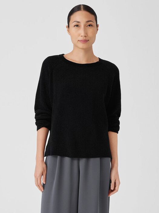 Organic Cotton Chenille Crew Neck Top