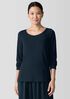 Stretch Silk Jersey Scoop Neck Top