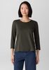 Organic Pima Cotton Jersey 3/4-Sleeve Tee