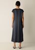 Textured Satin V-Neck Dress
