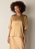 Stretch Silk Charmeuse Round Neck Top