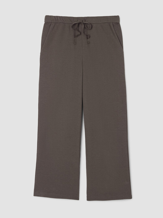 Waffle Cotton Blend Doubleknit Wide-Leg Pant