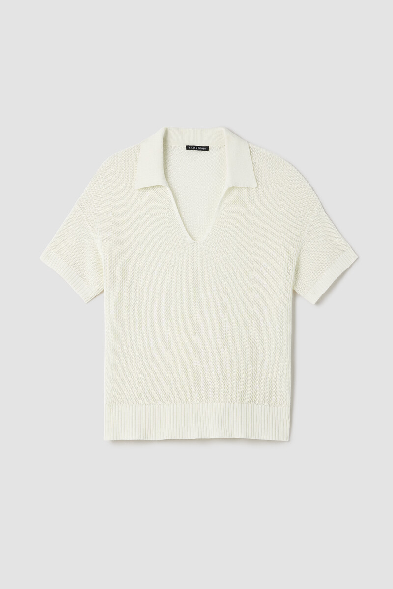 Cotton Silk Cord Split Neck Top Cotton Silk Cord Split Neck Top