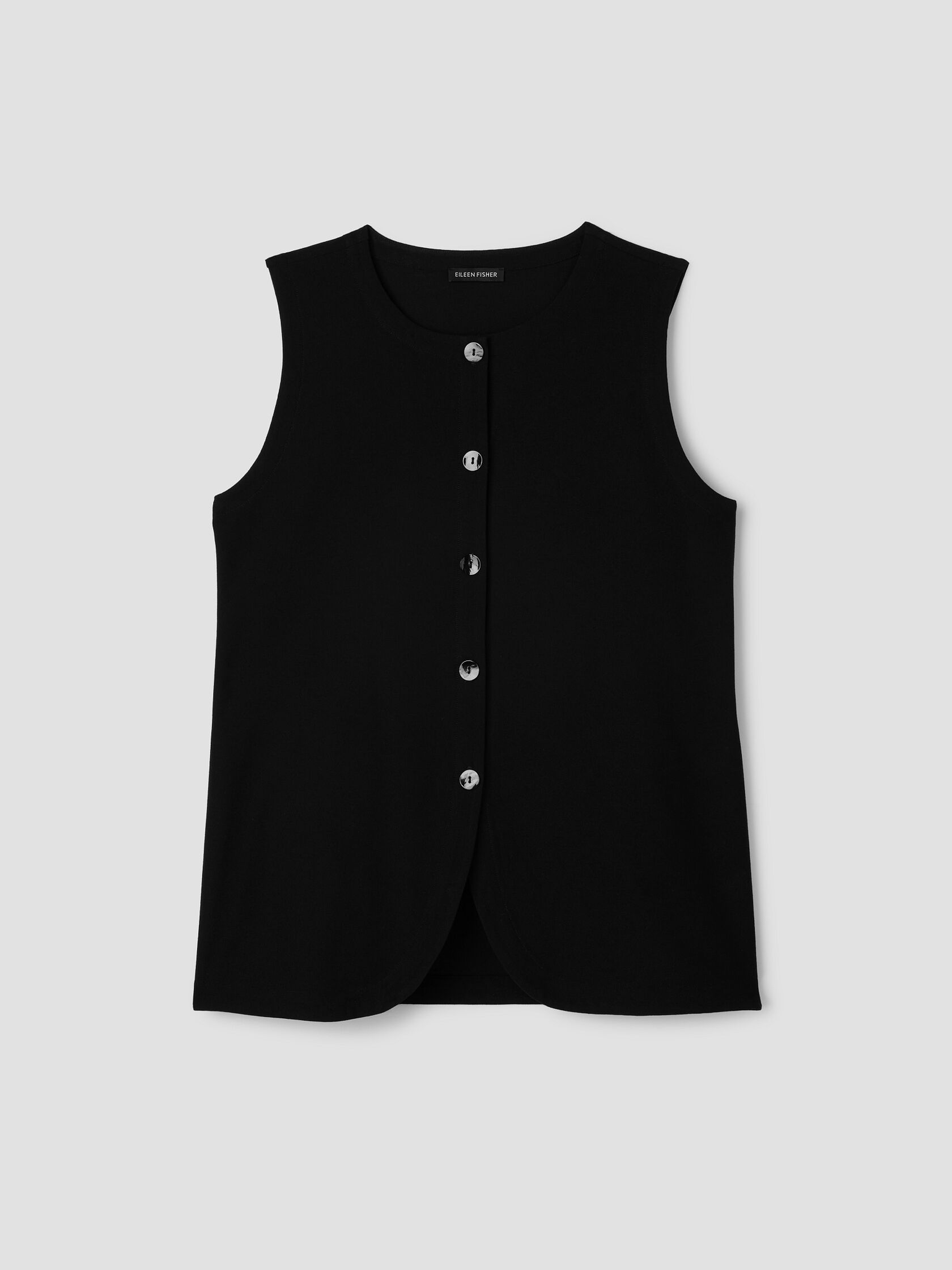 Washable Stretch Crepe Long Vest