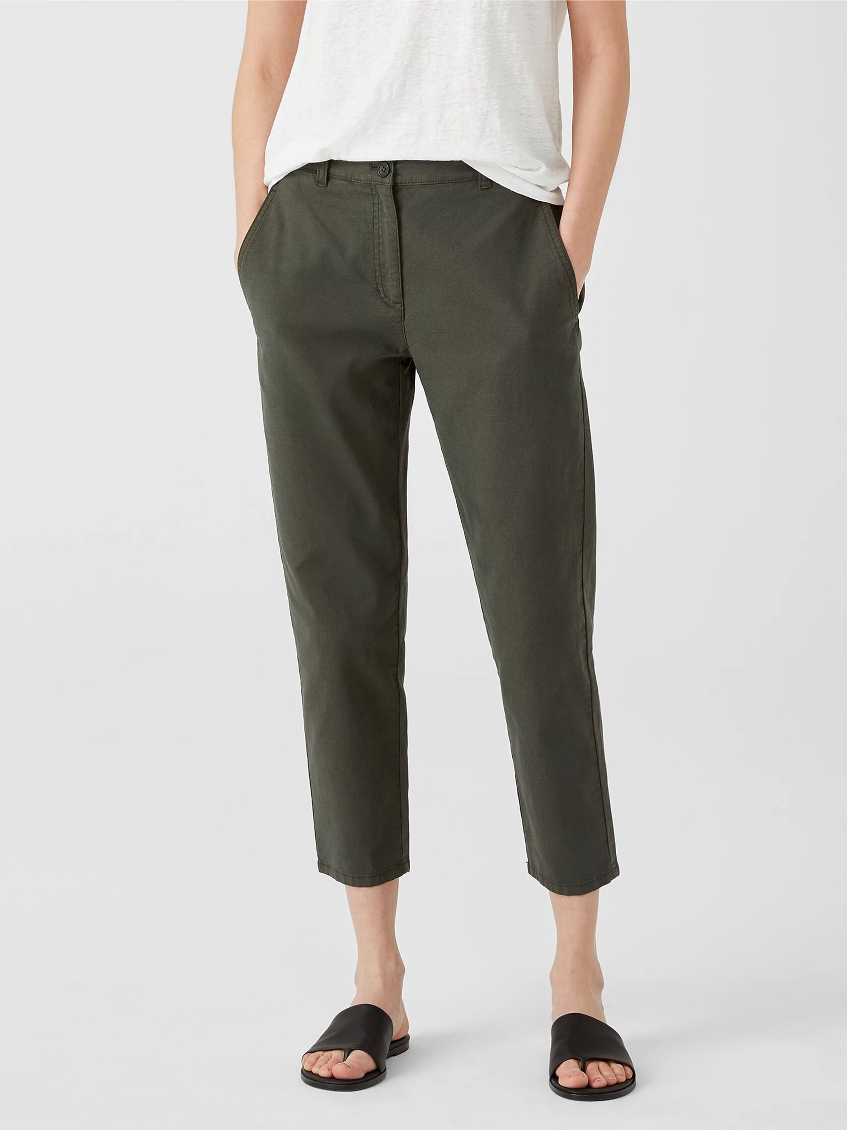 Organic Cotton Hemp Tapered Ankle Pant EILEEN FISHER