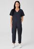 Cotton Hemp Stretch Lantern Jumpsuit