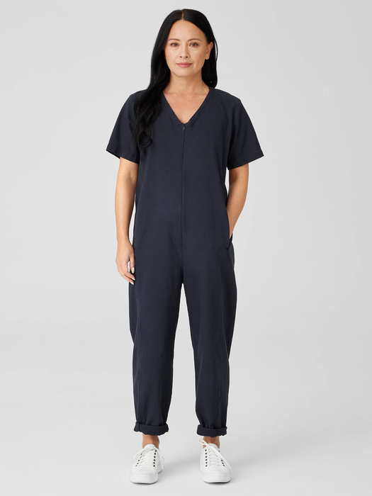 Cotton Hemp Stretch Lantern Jumpsuit