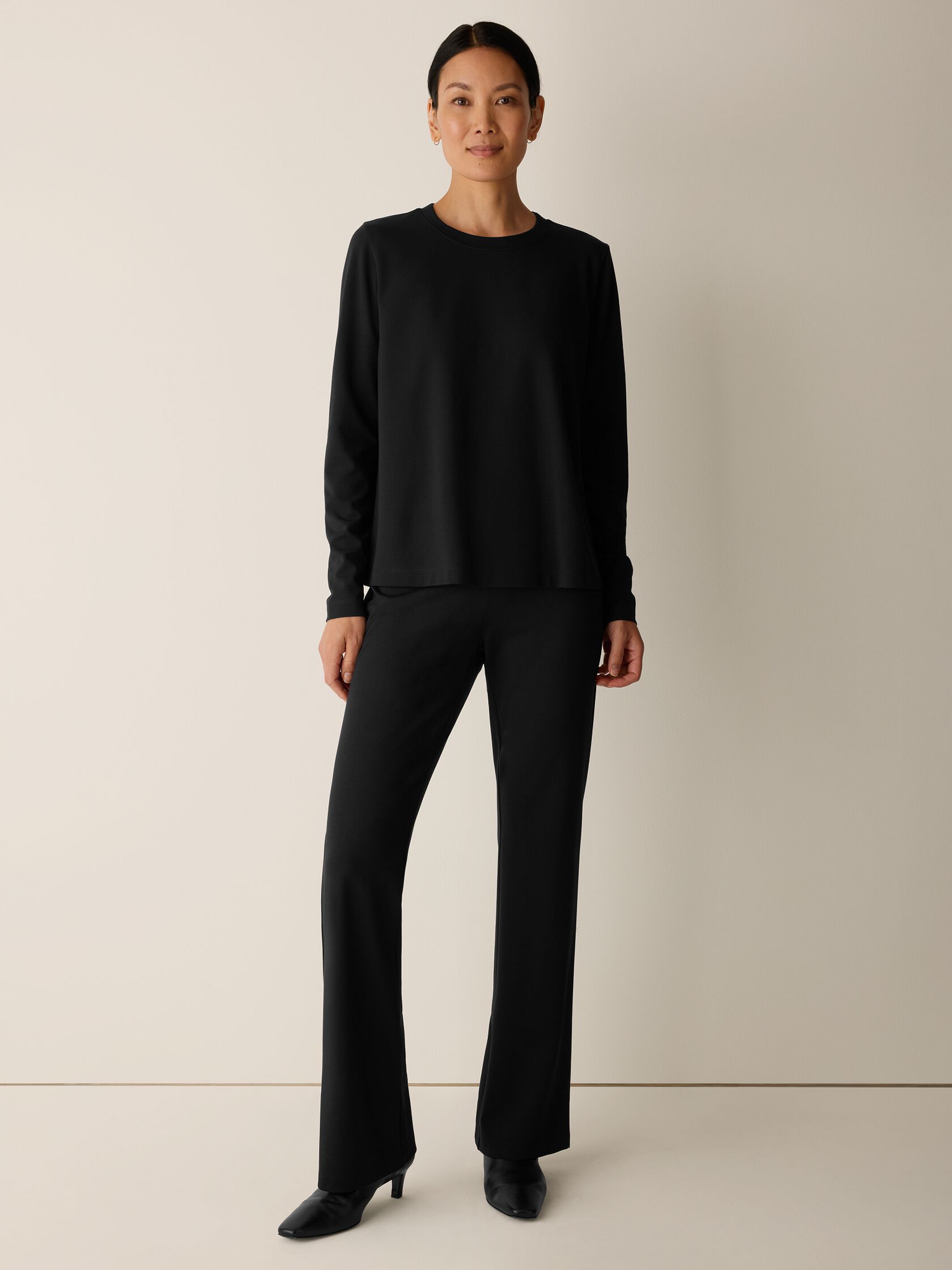 Extra-Fine Ponte Crew Neck Top