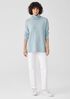 Cotton and Recycled Cashmere Turtleneck Long Top