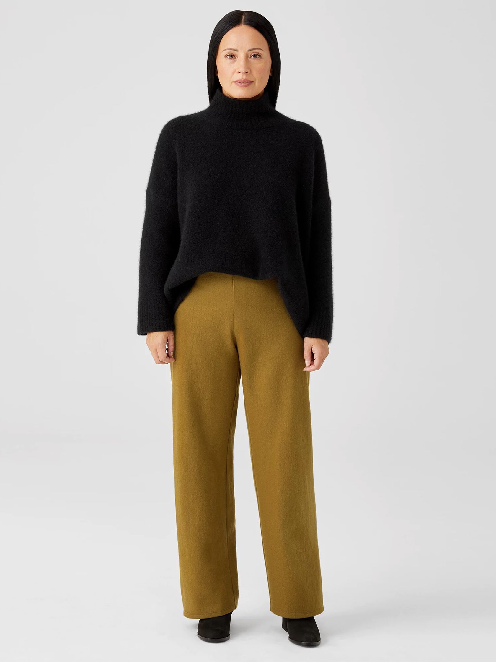 Boiled Wool Jersey Straight Pant