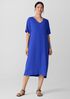 Silk Georgette Crepe V-Neck Dress