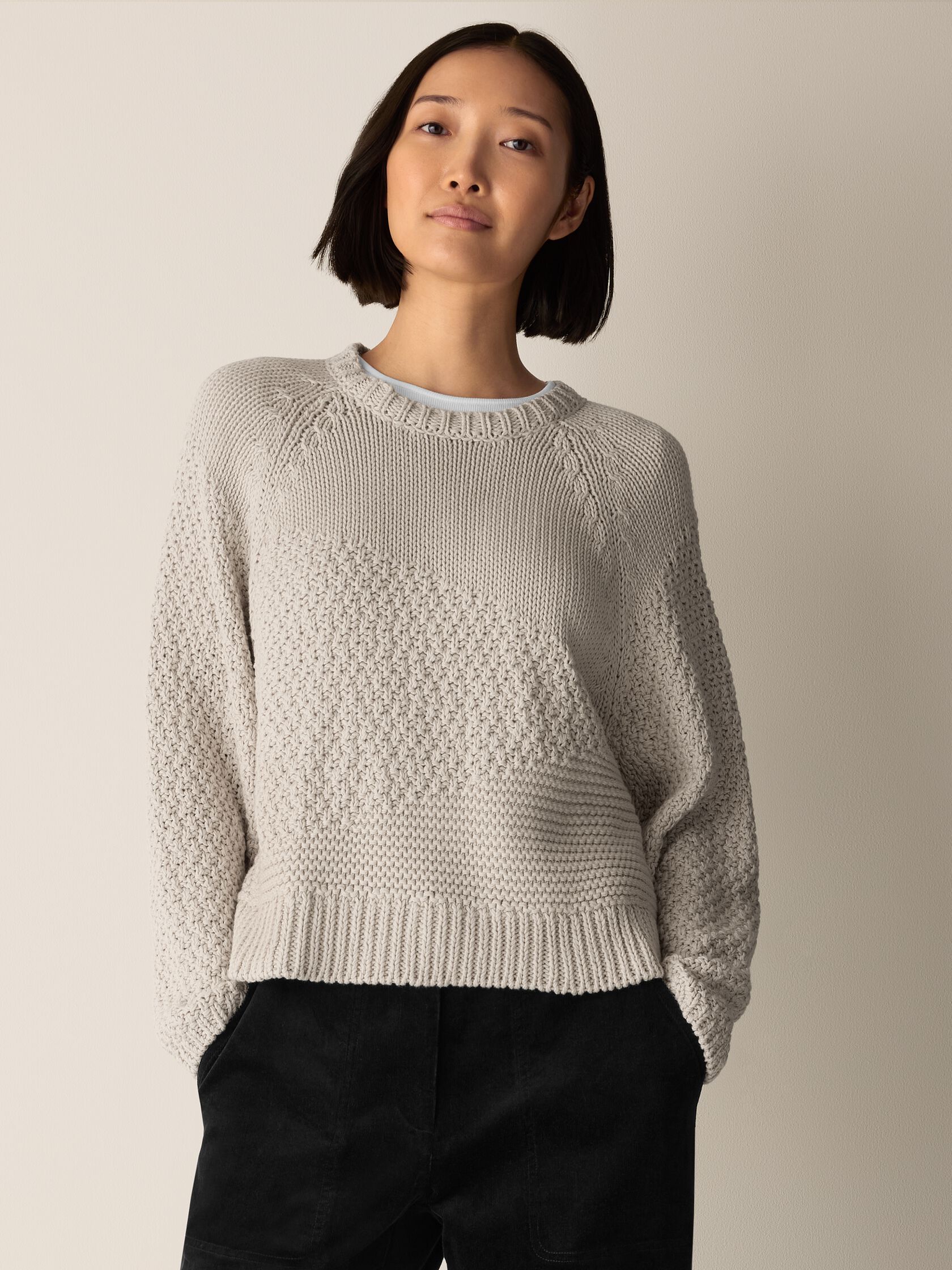 Peruvian Organic Cotton Cord Crew Neck Top