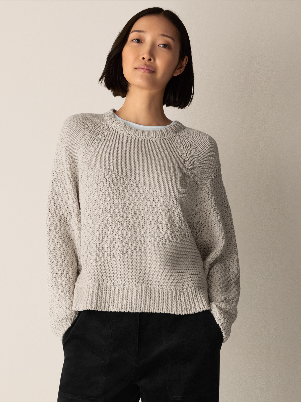 eileenfisher.com Peruvian Organic Cotton Cord Crew Neck Top