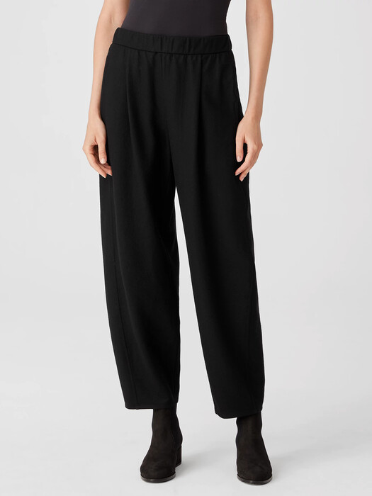 Boiled Wool Jersey Pleated Lantern Pant