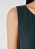 Silk Georgette Crepe Ballet Neck Tank