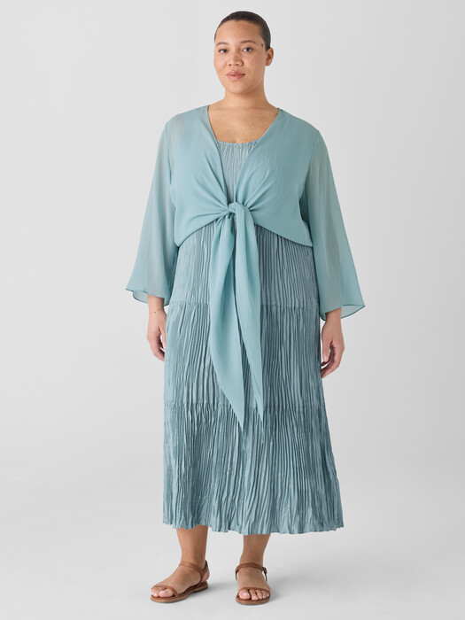 Sheer Silk Georgette Tie Jacket