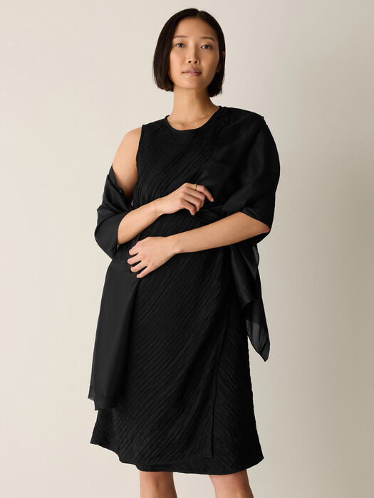 black silk scarf for dress Black Oversized Silk Scarf
