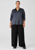 Stretch Silk Charmeuse Classic Collar Shirt