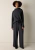 Waffle Cotton Blend Doubleknit Wide-Leg Pant