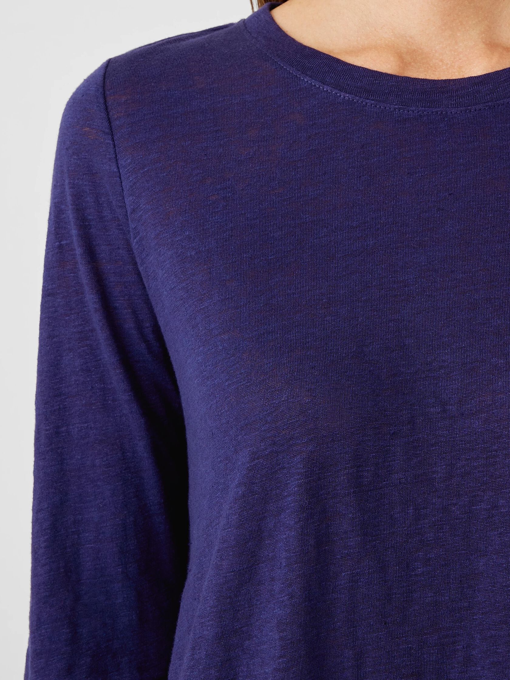 Organic Linen Jersey Crew Neck Top