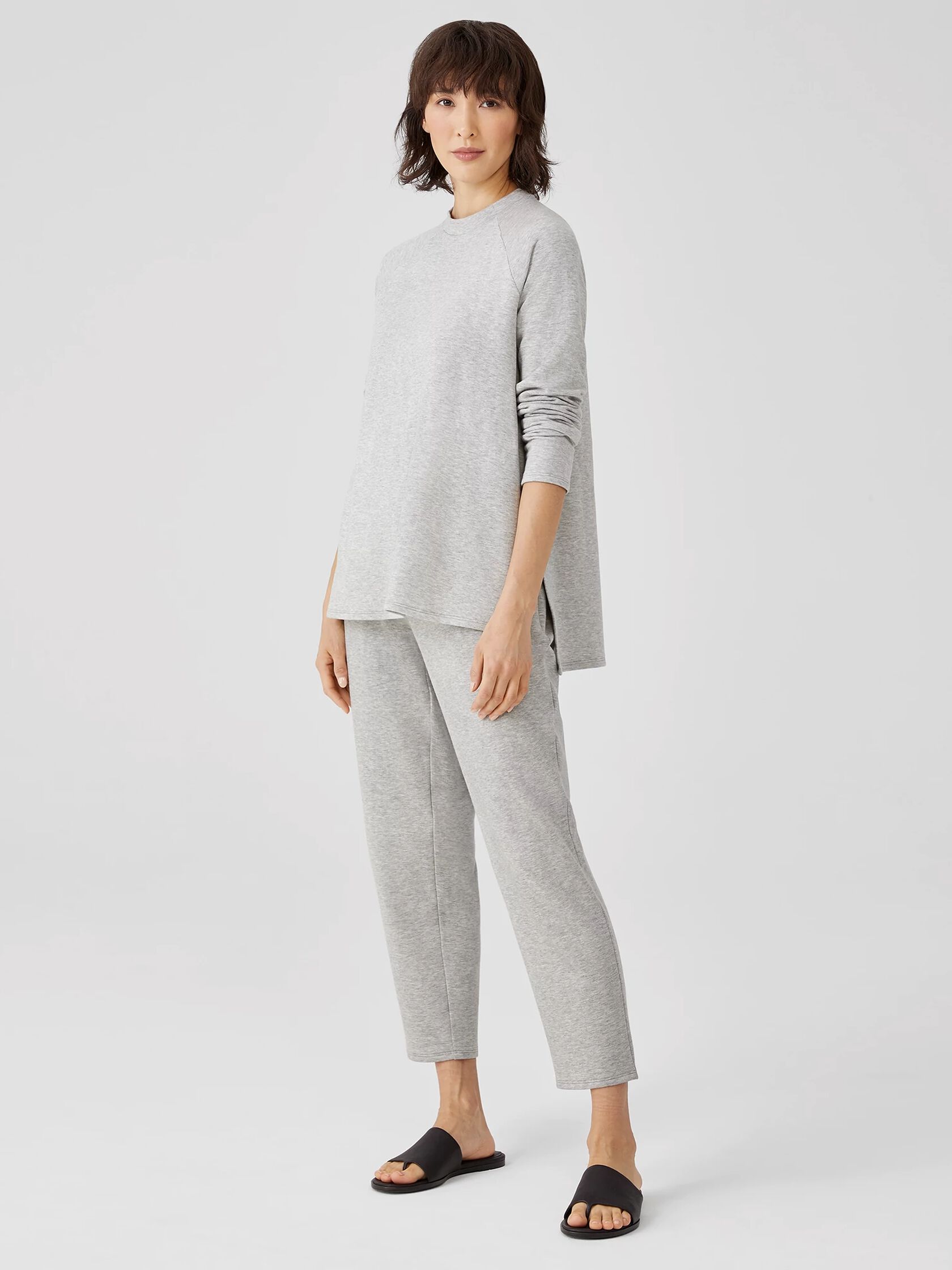 Cozy Brushed Terry Tapered Ankle Pant