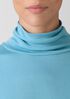 Ribbed Pima Cotton Blend Turtleneck Top