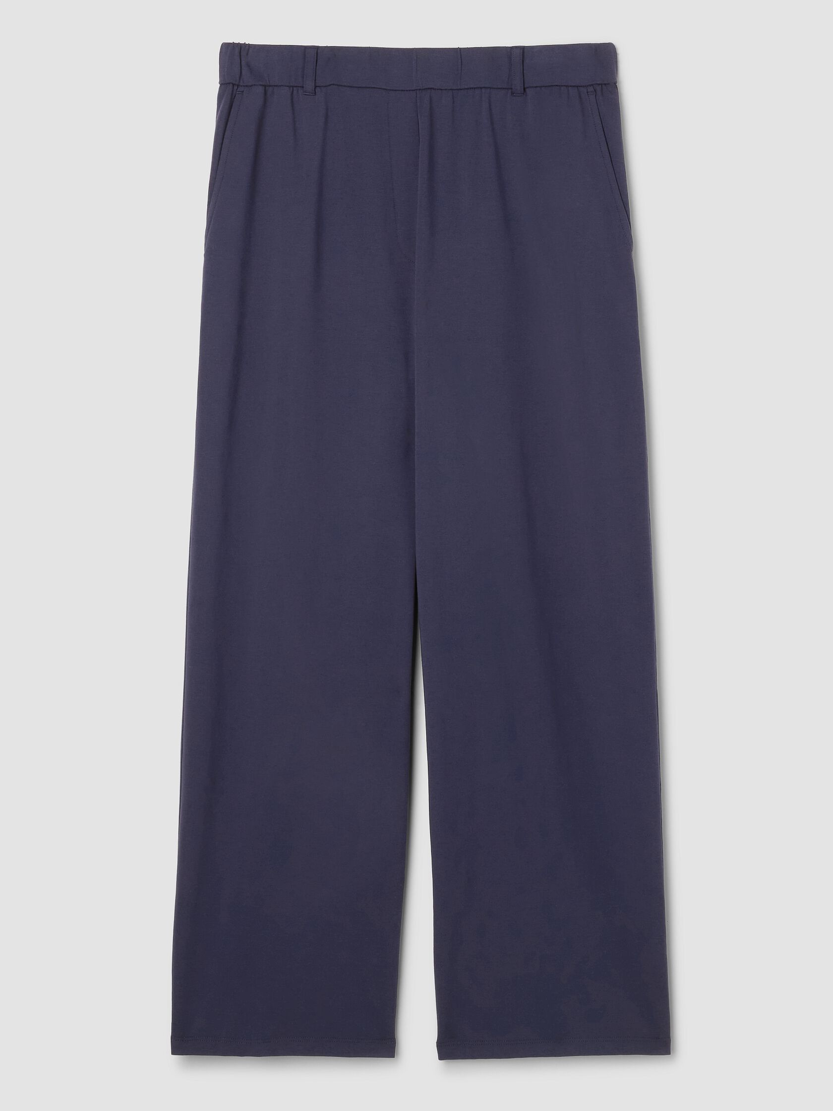 Pima Cotton Stretch Jersey Wide-Leg Pant