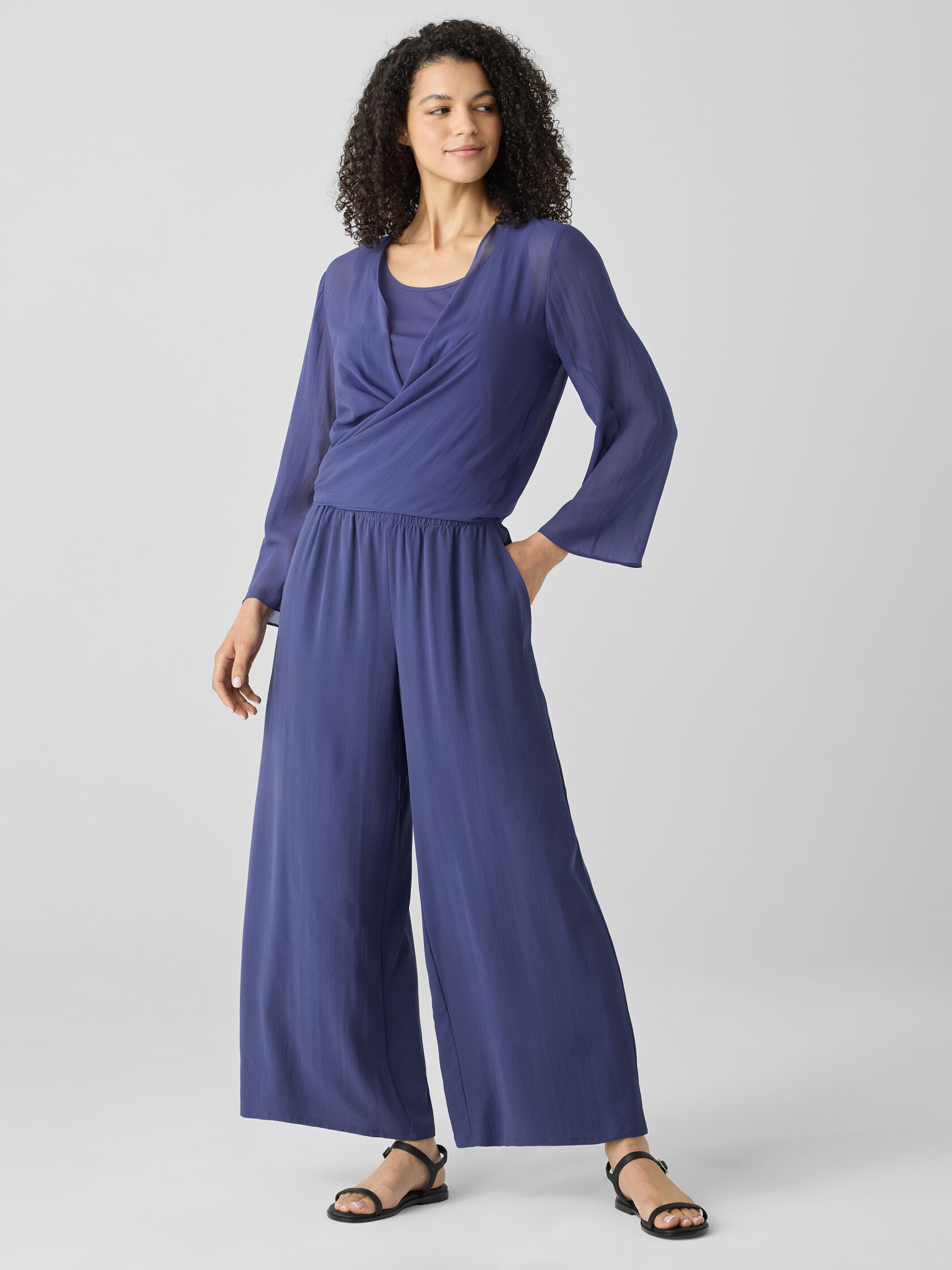 Sheer Silk Georgette Tie Jacket