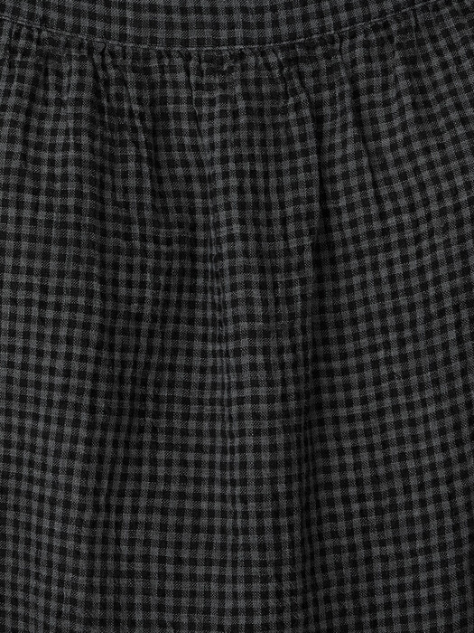 Puckered Organic Linen Square Neck Dress