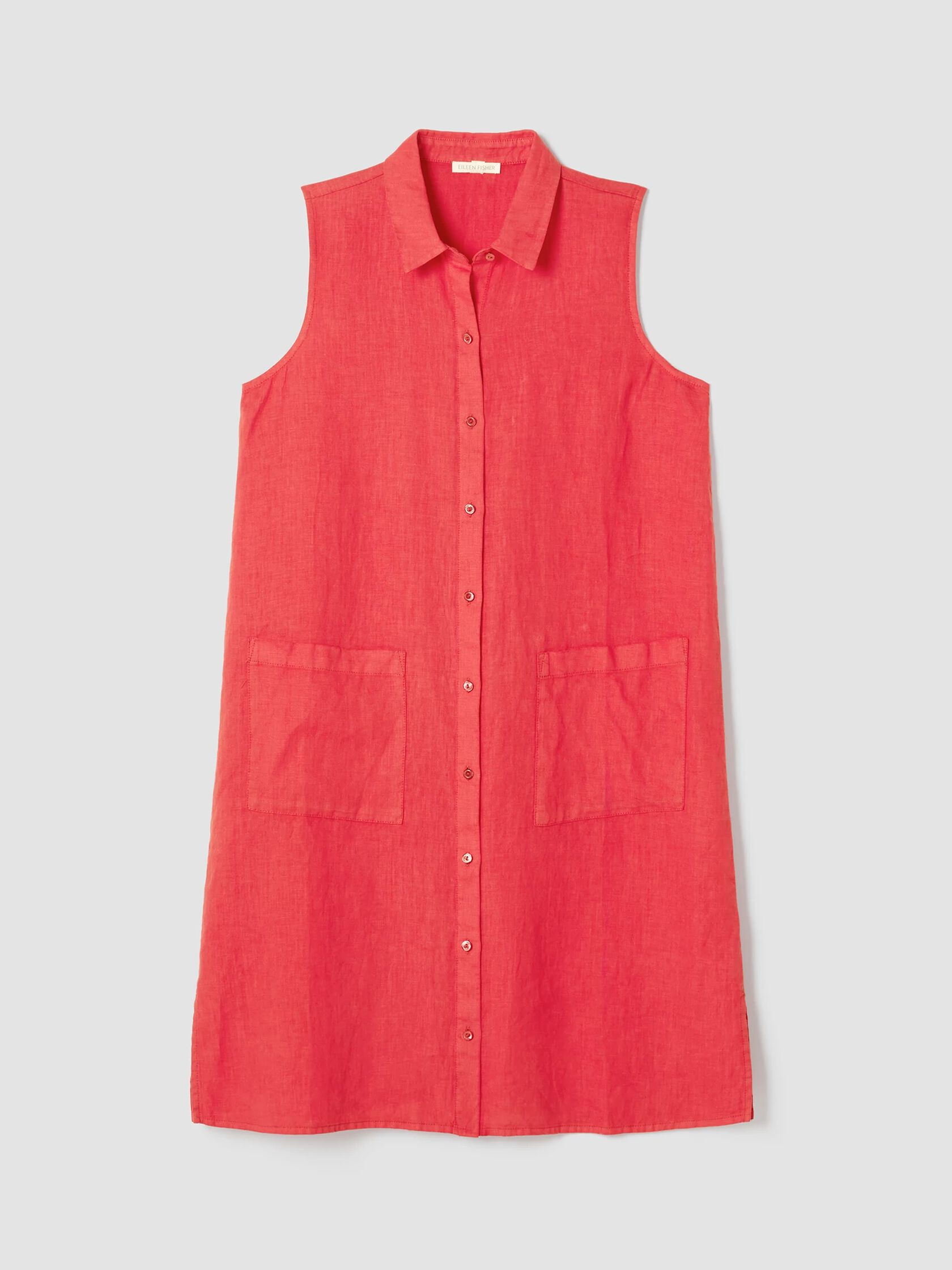 Garment-Dyed Organic Linen Classic Collar Dress